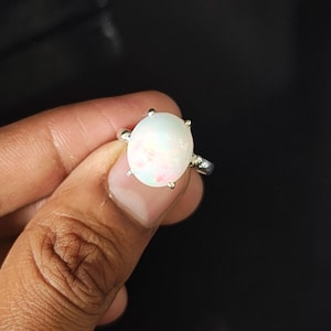 925 Sterling Silber Opal Ring | Opal Edelstein | Feueropal Ring | Vintage Opal Ring | Silber Ring | Geschenk für alles | Bestes Geschenk für Papa
