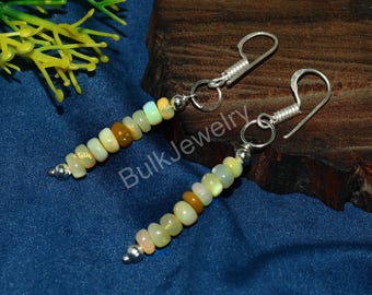 Ethiopian Opal Earrings: 925 Sterling Silver Beads, Fashion Jewelry