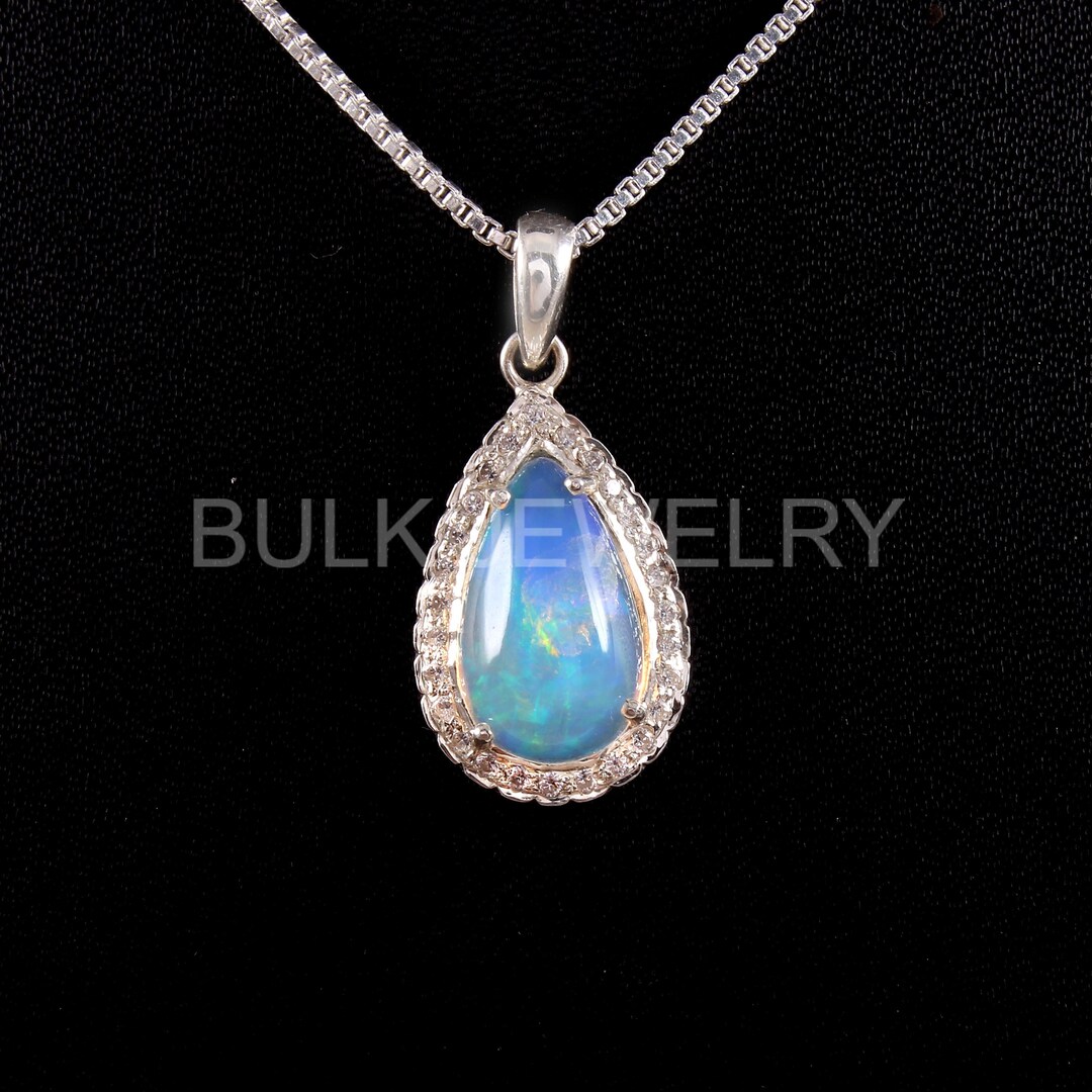 Genuine Opal Necklace, Raw Opal Necklace, Mens Opal Necklace, October