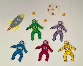 Five Little Astronauts - felt story, flannel board, story time, circle time, ece, children, preschool, daycare, teacher resource