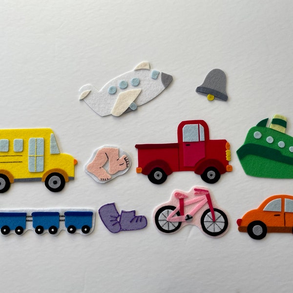 We all go traveling by - felt story for transportation, flannel board, storytime, circle time, ece, children, preschool, daycare