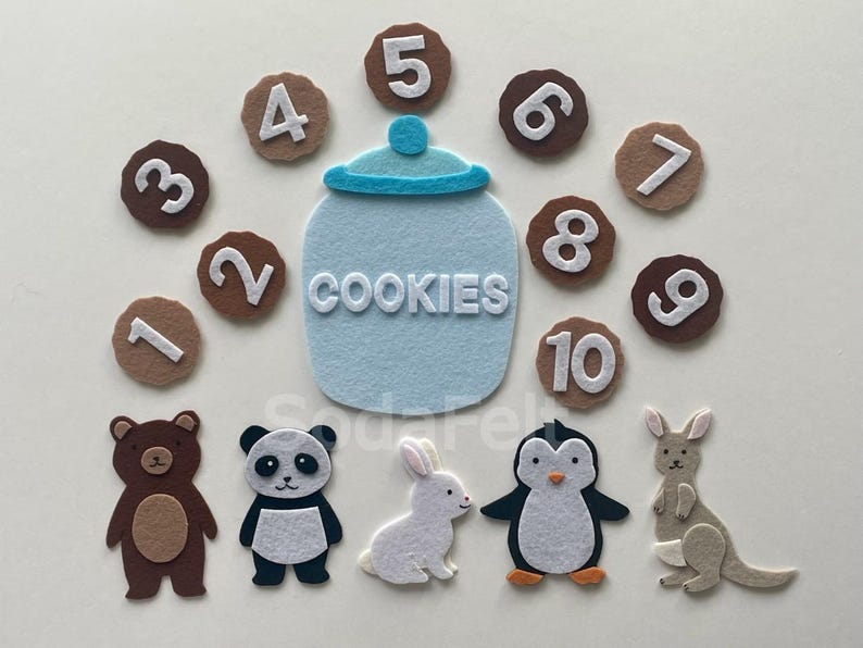 Felt Story Set: Who Stole the Cookie, Flannel Board Game image 2