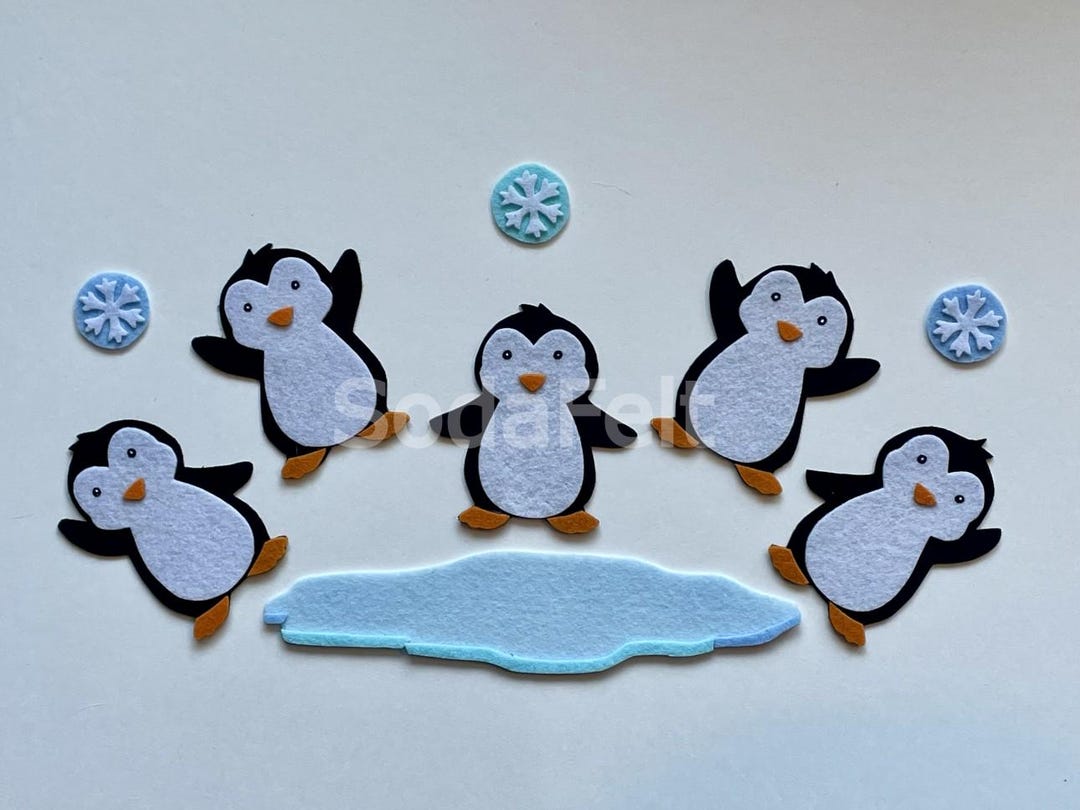 Five Little Penguins Felt Story: Winter Flannel Board Set - Etsy
