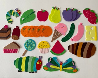 Handmade Felt Life Cycle Set: Caterpillar to Butterfly Story Board