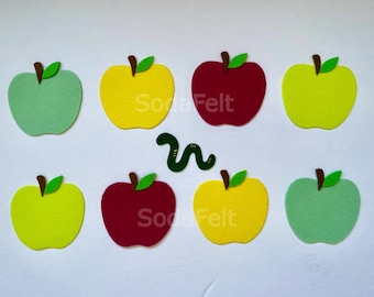 Five Little Apples & Little Worm Hide-and-Seek Story Set - Circle Time Educational Resource