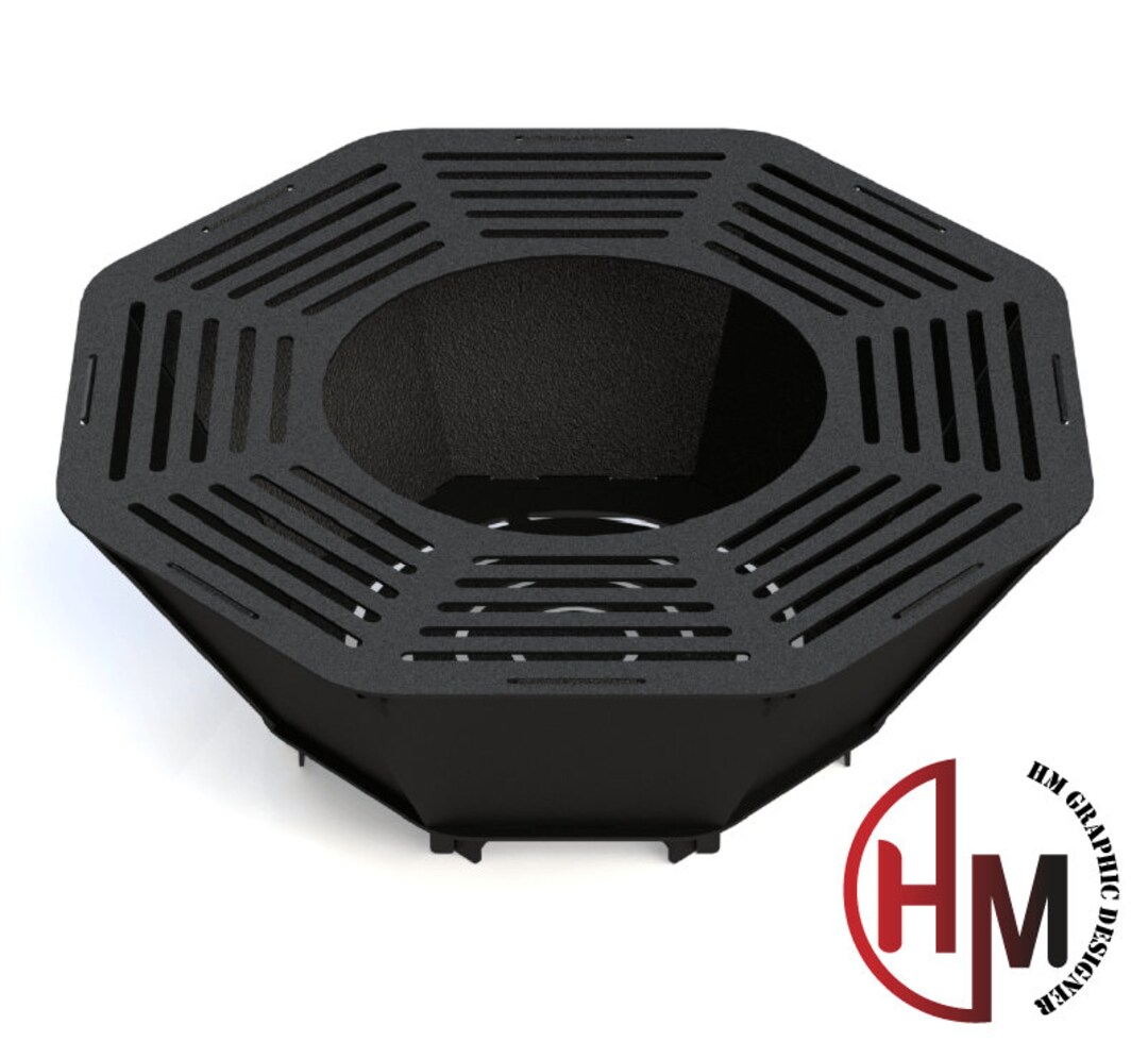 Octagon Fire Pit File ,bbq Barbecue Dxf Files for Plasma, Grill Fire