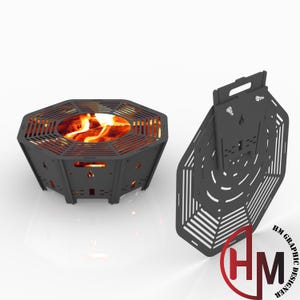 Octagonal Fire Pit BBQ Grill - CNC Plasma Cut DXF File (Digital Download)
