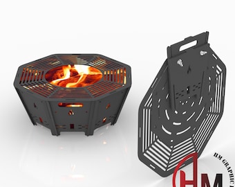 Octagonal Fire Pit DXF File – CNC / Laser / Plasma Cut Ready