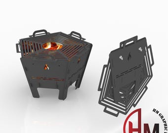 Pentagonal Fire Pit DXF File – CNC / Laser / Plasma Cut Ready