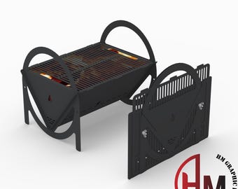 Triangle Fire Pit BBQ Grill Dxf File | Cnc Plasma Laser Cut Ready