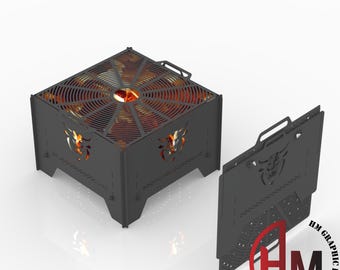 Modular Fire Pit BBQ Grill DXF File | CNC Laser Cut Design
