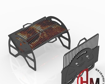 Foldable BBQ Grill Fire Pit DXF | CNC Laser Plasma Cut