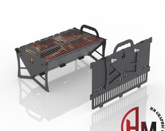 Foldable Fire Pit DXF File – CNC Laser Plasma Cut Ready