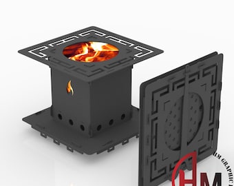 Archivo DXF de fogata portátil: compatible con corte por CNC, láser y plasma