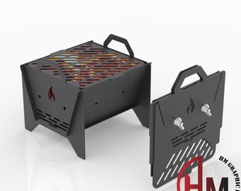 Collapsible Fire Pit DXF File – CNC Laser Plasma Cut Ready
