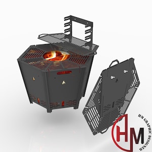 Hexagonal Fire Pit BBQ Grill CNC Plasma Cut DXF File (Digital Download)