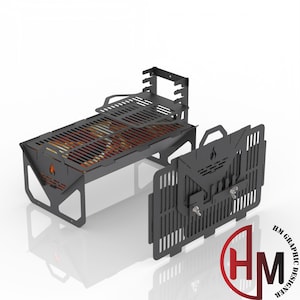 Archivo de fogata para exteriores, barbacoa, archivos DXF para plasma, fogata para parrilla, CNC, plegable, corte por plasma, láser, portátil, DXF, camping