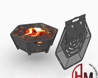 Hexagonal Fire Pit DXF Files – CNC / Laser / Plasma Cut Ready