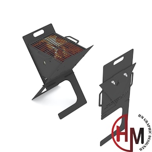 Foldable BBQ Grill Fire Pit DXF – CNC Laser Plasma Cut