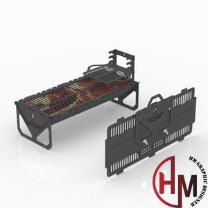 Plik do paleniska na zewnątrz, BBQ, pliki DXF do grilla plazmowego, paleniska do grilla, CNC, składane, palenisko cięte plazmą, laserowe, przenośne, DXF, kempingowe