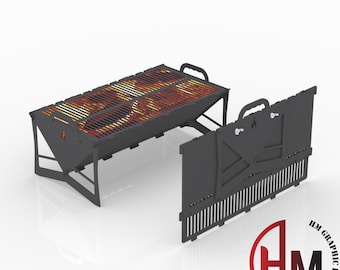 Archivo DXF de fogata plegable: compatible con corte por CNC, láser y plasma