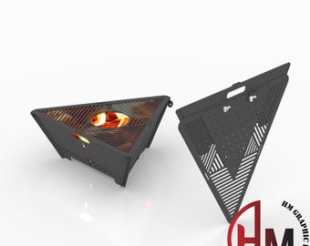 Triangle Fire Pit DXF File BBQ Grill – CNC / Laser / Plasma Cut Ready