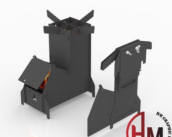 Rocket Stove Fire Pit DXF Files – CNC / Laser / Plasma Cut Ready