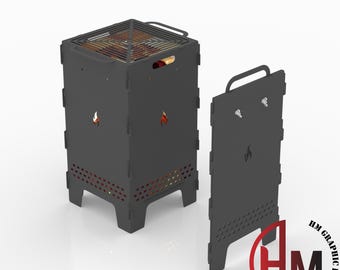 Tall Square Fire Pit DXF Files – CNC / Laser / Plasma Cut Ready