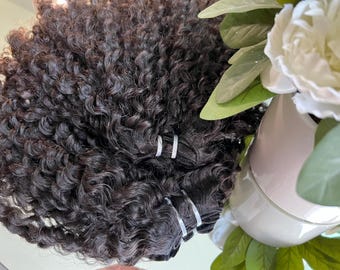 Kinky Curly Bundles,  100% Virgin Remy Human Hair for 3b-3c Hair. 14&quot;-22&quot; (1pc)