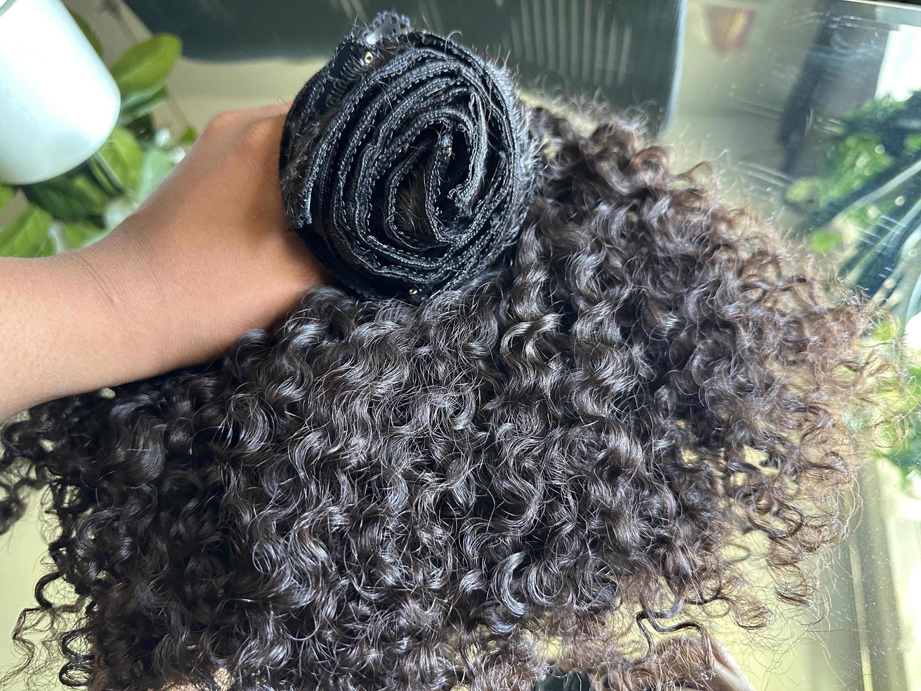 Curly Clip-ins, 100% Virgin Remy Human Hair. 14"-20" (1pc)
