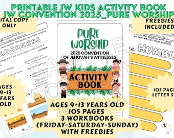 JW Kids Regional Convention Activity Book 2025: Ages 9-13 (Printable PDF) FREEBIES