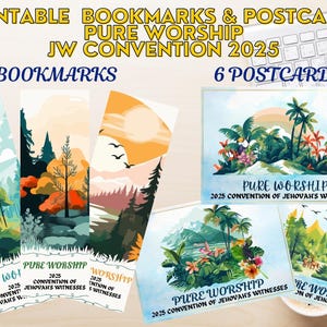 2025 JW Convention_Pure Worship_JW Printable Convention Bookmarks 2025 i pocztówki z JW Convention 2025 _JW Souvenirs i JW Convention Gift