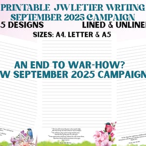 JW Letter Writing Stationery Set: Floral Designs (Digital Download, PDF, A4/A5/Letter Sizes)