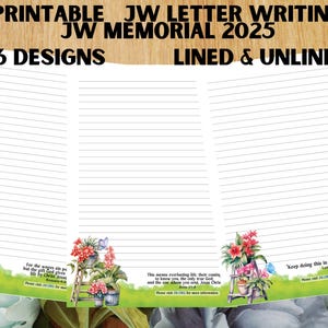 Cartas imprimibles para los TJ - Memorial TJ 2025_Juego de papelería de la campaña TJ - 6 diseños (con y sin raya) - Tamaños A4, A5 y Carta