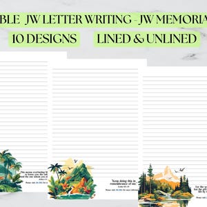 JW Memorial 2026_JW Letter Writing Set:Lined-Unlined Stationery (Digital Download)