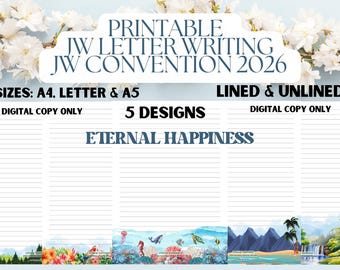 JW Convention 2026 Stationery Set: Eternal Happiness JW Letter Writing Campaign