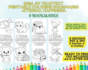 2026 JW Convention Coloring Bookmarks_Jw Eternal Happiness (Printable)