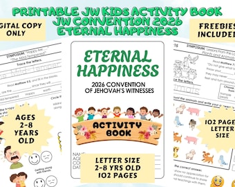 AGES 2-8 JW Kids Convention 2026 Activity Book: Eternal Happiness (Printable PDF Download)