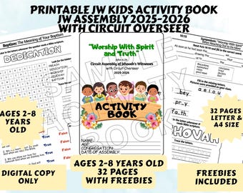 Printable JW Kids Activity Book: Circuit Assembly 2025-2026 with Circuit Overseer (Digital Download)