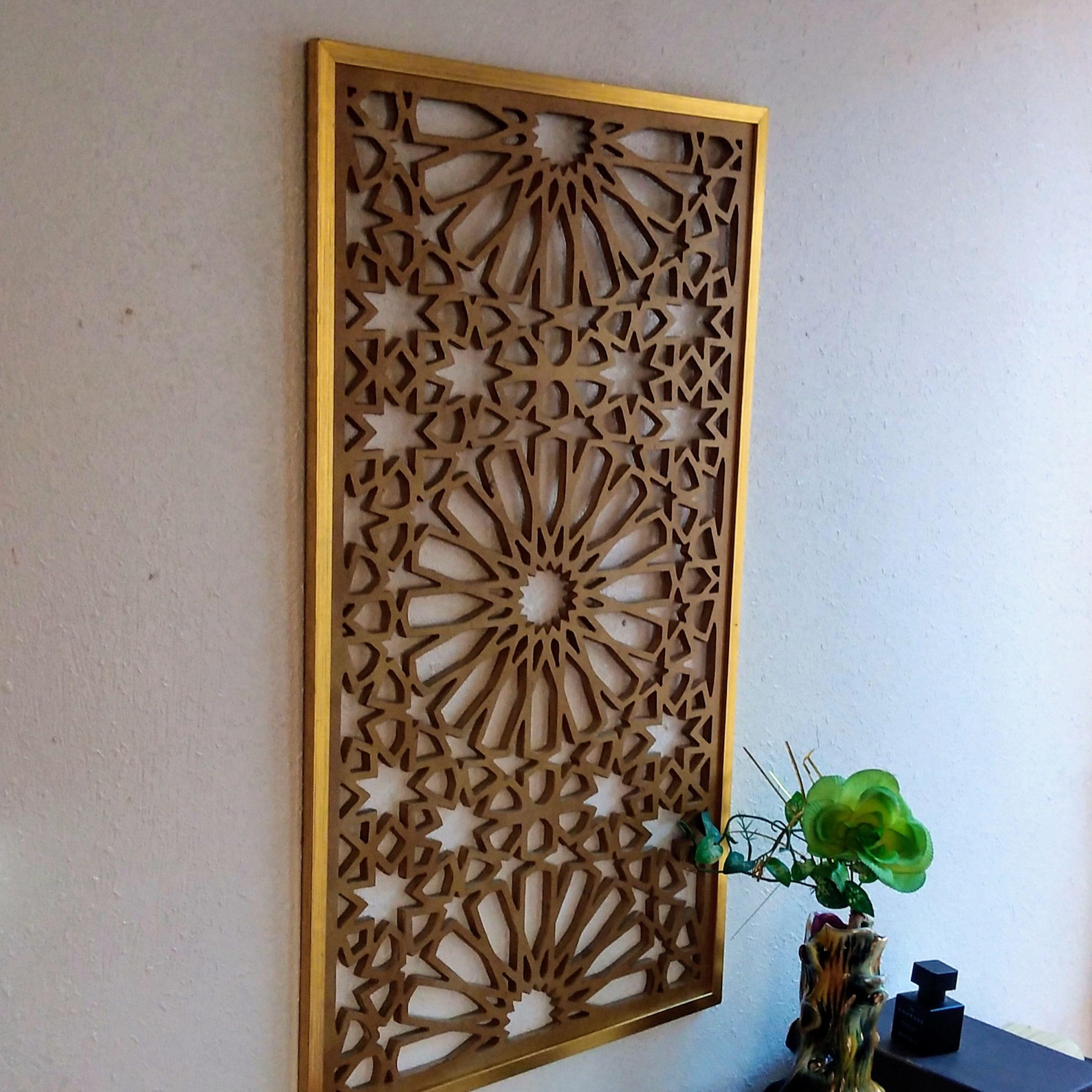 Moroccan Wall Decor, Carved Wood Art, Modern Islamic Home Decor ...