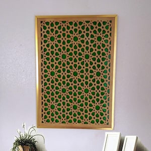 Traditional Moroccan Decorative Panels, Modern Wood Wall Art Set, Large Geometric Wood Wall Panels