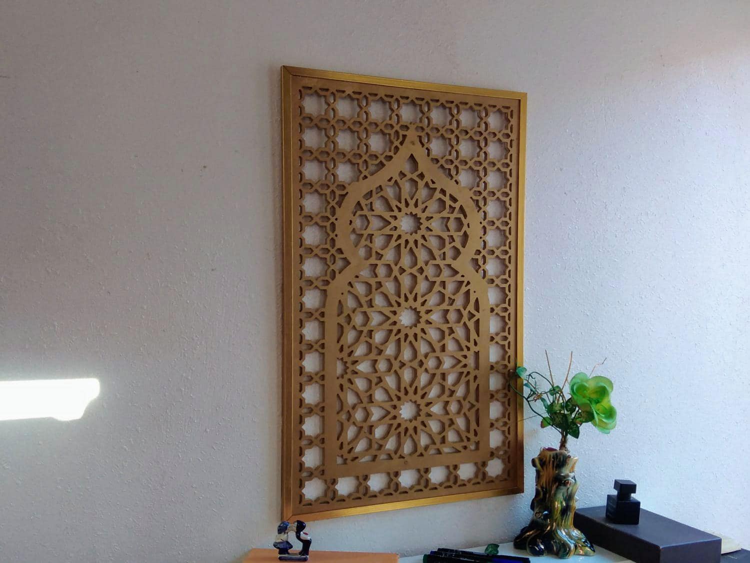 Moroccan Wall Decor, Carved Wood Art, Modern Islamic Home Decor ...