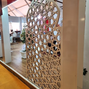 Moroccan wood wool panel ,wooden l&#39;article ,,Mashrabiya arab , arabesque ,door arab door wood panel