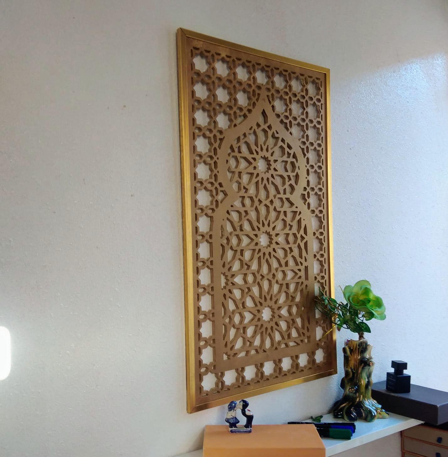 Moroccan Wall Decor, Carved Wood Art, Modern Islamic Home Decor ...