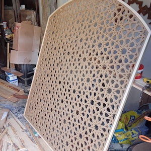Marokkanische Holz geschnitzte Platte, Mashrabiya arabische, arabeske Tür marokkanische Holzwolleplatte