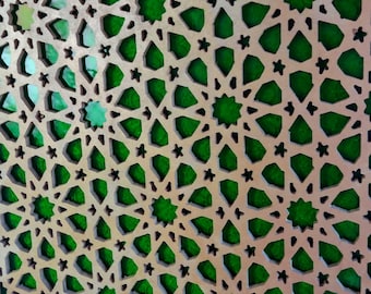 Wooden Mashrabiya Design, Geometric Wall Hanging, Arabic Wall Art, Handcrafted Islamic Gift