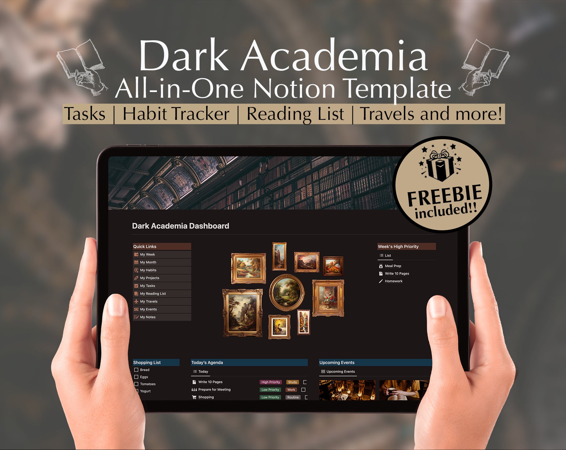 Dark Academia Notion Template Functional Allinone Aesthetic Etsy Dark Academia Notion Template Functional Allinone Aesthetic Etsy