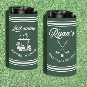 Golf Bachelor Party Can Cooler Custom Name Par tee