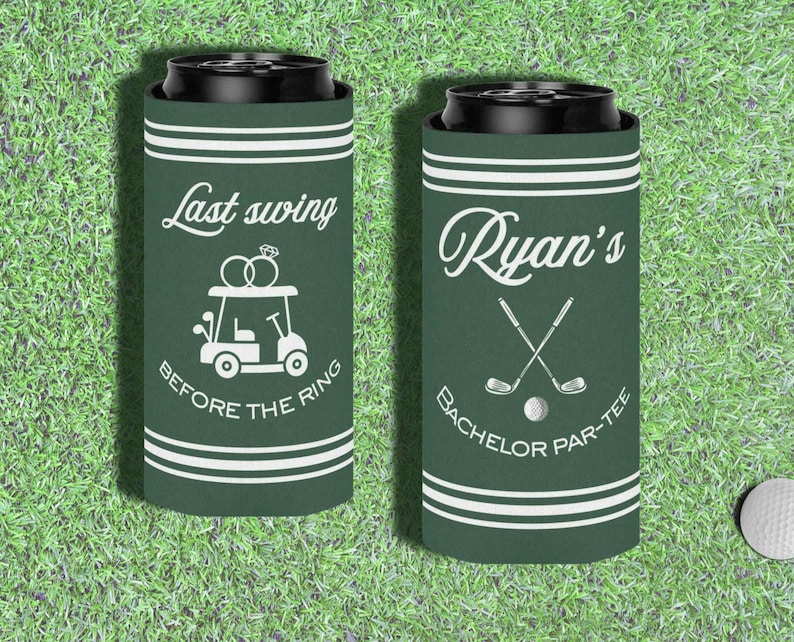 Golf Bachelor Party Can Cooler Custom Name Par tee