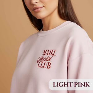 Mahjong Sweatshirt Embroidered Social Club Crewneck Custom Name Mahj Game Night Gift Personalized Tile Game Pullover Casual Gamer Outfit Top image 3